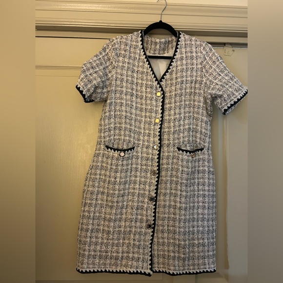 White and Black Tweed Dress - Picture 1 of 2